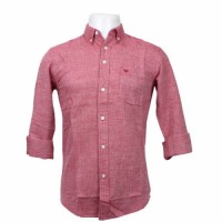 Red Tape Barbados Maroon Linen Cotton Slim Fit Casual Shirt 